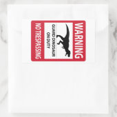 Sticker Rectangulaire Aucun signe de violation de propriété (T-Rex) (Sac)