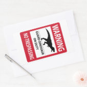 Sticker Rectangulaire Aucun signe de violation de propriété (T-Rex) (Enveloppe)