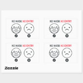 Sticker Rectangulaire Aucune entrée de masque (Feuille)