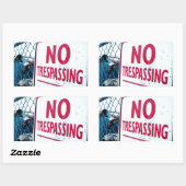 Sticker Rectangulaire Aucune intrusion (Feuille)