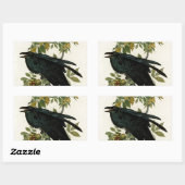 Sticker Rectangulaire Audubon Raven Oiseau classique (Feuille)