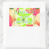 Sticker Rectangulaire Aujourd'hui est mon anniversaire (Sac)