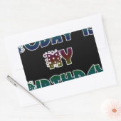 Sticker Rectangulaire Aujourd'hui est mon art d'anniversaire (Enveloppe)