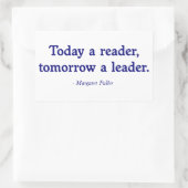 Sticker Rectangulaire Aujourd'hui un lecteur, demain un leader (Sac)