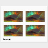 Sticker Rectangulaire Aurora boréale, aurores boréales (Feuille)