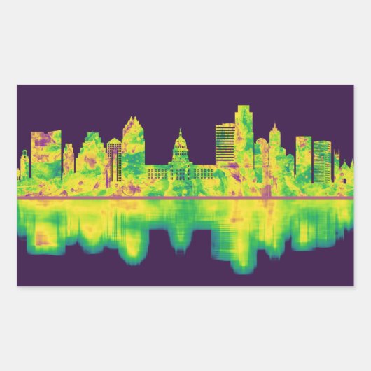 Sticker Rectangulaire Austin Texas (Devant)