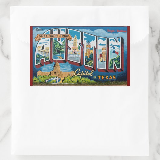 Sticker Rectangulaire Austin, Texas (Sac)