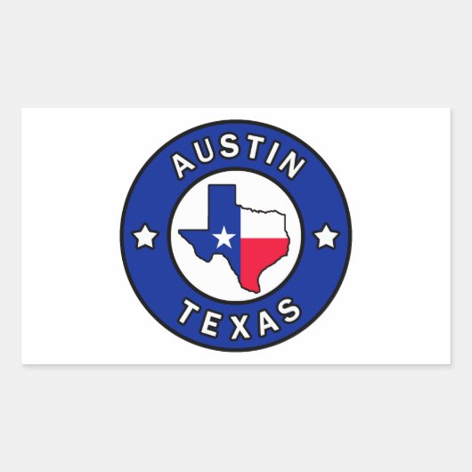 Sticker Rectangulaire Austin Texas (Devant)