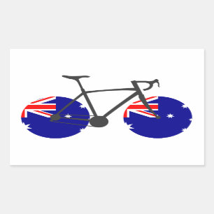 Sticker Rectangulaire Australie Drapeau cycliste