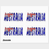 Sticker Rectangulaire Australie Mot Avec Drapeau (Feuille)