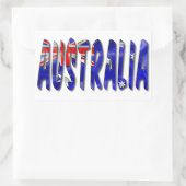 Sticker Rectangulaire Australie Mot Avec Drapeau (Sac)