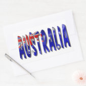 Sticker Rectangulaire Australie Mot Avec Drapeau (Enveloppe)