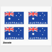 Sticker Rectangulaire australie symbole du drapeau du pays nom (Feuille)