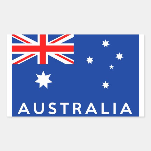 Sticker Rectangulaire australie symbole du drapeau du pays nom (Devant)