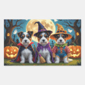 Sticker Rectangulaire Australie Terrier Chiens Citrouille Halloween Funn (Devant)
