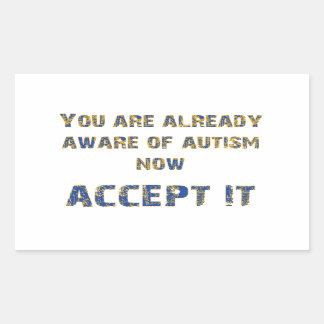 Sticker Rectangulaire Autisme Accepter Il Jaune/Bleu