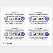 Sticker Rectangulaire AutismPuzzlePiece.com Autisme incendie/sécurité d' (Feuille)