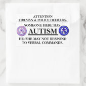 Sticker Rectangulaire AutismPuzzlePiece.com Autisme incendie/sécurité d' (Sac)