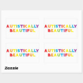 Sticker Rectangulaire Autistement Belle (Feuille)