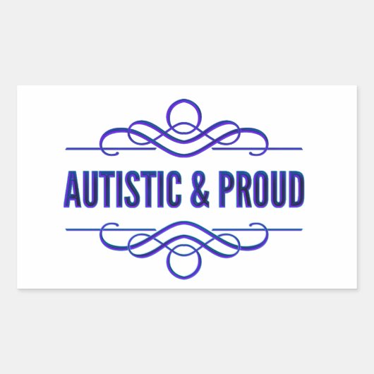 Sticker Rectangulaire Autistique et fière perruque pourpre (Devant)