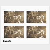 Sticker Rectangulaire Autochtone-Américain Ute Sioux Vintage (Feuille)