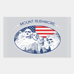 Sticker Rectangulaire Autocollants. T-shirt. Mont Rushmore