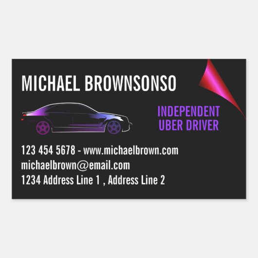 Sticker Rectangulaire Automauto indépendant du conducteur (Devant)