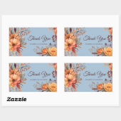 Sticker Rectangulaire Automne aquarelle Rustique Merci Floral Mariage (Feuille)
