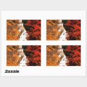 Sticker Rectangulaire Automne Couleur de pointe Vermont (Feuille)