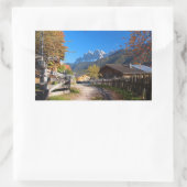 Sticker Rectangulaire Automne dans un village dans les dolomites en (Sac)