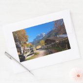 Sticker Rectangulaire Automne dans un village dans les dolomites en (Enveloppe)