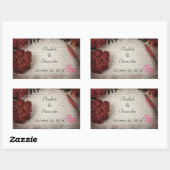 Sticker Rectangulaire Automne Floral Design Parchemin Papier Mariage (Feuille)