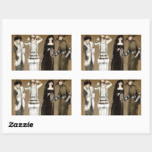 Sticker Rectangulaire Automne Haute Couture 1920 illustration (Feuille)