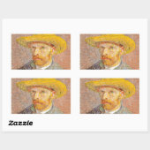Sticker Rectangulaire Autoportrait impressionniste de Vincent Van Gogh (Feuille)