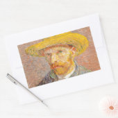 Sticker Rectangulaire Autoportrait impressionniste de Vincent Van Gogh (Enveloppe)
