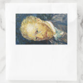 Sticker Rectangulaire Autoportrait Vincent van Gogh peinture fine art (Sac)