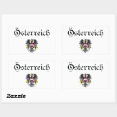 Sticker Rectangulaire Autriche + Armoiries (Feuille)