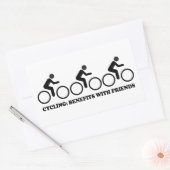 Sticker Rectangulaire Avantages du cyclisme avec des amis (Enveloppe)