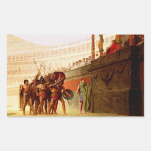Sticker Rectangulaire Ave Caesar par Jean-Léon Gérôme