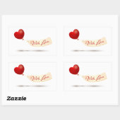 Sticker Rectangulaire Avec amour (Feuille)