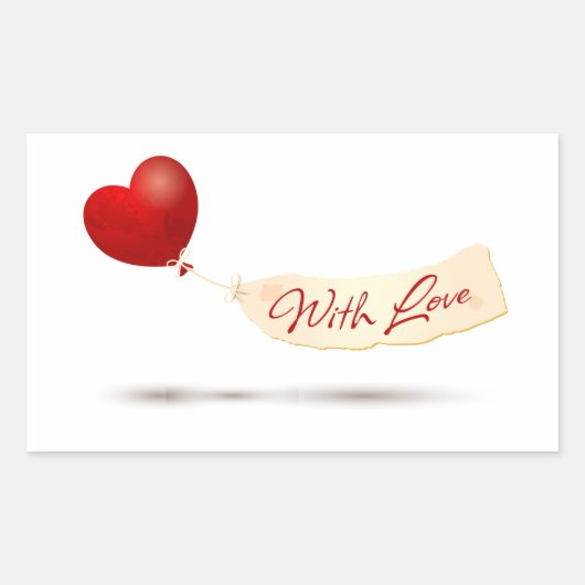 Sticker Rectangulaire Avec amour (Devant)