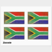 Sticker rectangulaire avec drapeau d'Afrique du Su (Feuille)