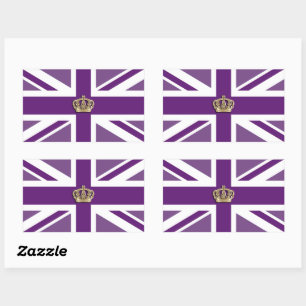 Sticker rectangulaire avec pavillon de la Couronne