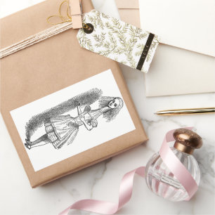 Sticker Rectangulaire Aventures d'Alice au pays des merveilles vintage p