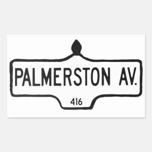 Sticker Rectangulaire Avenue Palmerston (Devant)