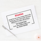 Sticker Rectangulaire Avertissement (Enveloppe)