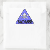Sticker Rectangulaire Avertissement ! Badass (Sac)