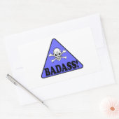 Sticker Rectangulaire Avertissement ! Badass (Enveloppe)