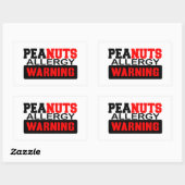 Sticker Rectangulaire Avertissement d'allergie aux arachides (Feuille)