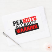 Sticker Rectangulaire Avertissement d'allergie aux arachides (Enveloppe)